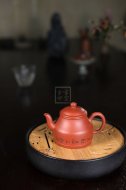 《飲月》宜興市紫砂壺紅皮龍全手工工藝美術師制作月飲茶具套壺