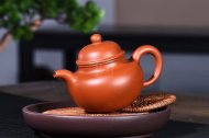 《掇球套組》宜興紫砂壺助理工藝美術師手工茶壺茶具朱泥掇球