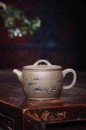 《泥繪漢瓦》宜興紫砂壺工藝美術師手工青段泡茶壺茶具漢瓦
