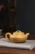 《線圓》宜興紫砂壺高級工藝美術師手工刻繪茶壺茶具黃金段泥線圓