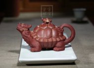 《金龜出?！芬伺d紫砂壺高級工藝美術師純手工底槽青創新壺茶壺紫砂茶具