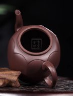 《靜荷》宜興紫砂壺高級工藝美術師手工紫茄泥茶具茶壺