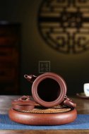 《三友》宜興紫砂壺工藝美術師手工紫泥竹段壺茶具泡茶壺