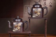 《柴燒龍騰盛世》宜興紫砂壺宮燈高級工藝美術師手工黃龍山底槽青壺家用高級工藝美術師茶壺套裝精品