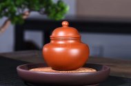 《掇球套組》宜興紫砂壺助理工藝美術師手工茶壺茶具朱泥掇球