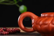 《扁合菱》宜興朱泥紫砂壺全純手工茗家合菱紫砂茶壺