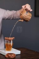 《松鼠葡萄樁》宜興高級工藝美術師手工紫砂壺茶壺具段泥花器