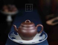 《秋韻》宜興紫砂壺助理工藝美術師手工茶壺紫泥創新壺
