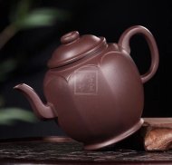 《靜荷》宜興紫砂壺高級工藝美術師手工紫茄泥茶具茶壺