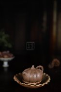 《南瓜壺》宜興高級工藝美術師工紫砂壺段泥南瓜茶壺茶具