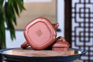 《四方竹鼎》宜興工藝美術(shù)師手工紫砂壺底槽青料茶壺茶具