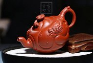《魚化龍》宜興紫砂壺魚化龍紫砂泡茶壺朱泥手工工藝美術師紫砂茶具