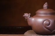 《福猴》宜興紫砂工藝美術師手工紫泥泡茶壺套壺