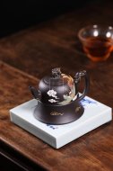 《龍鳳呈祥》宜興紫砂壺高級工藝美術師手工茶壺茶具稀有是黃泥創新壺