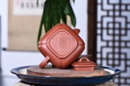 《四方抽角》宜興紫砂壺底槽青工藝美術師全手工茶壺抽角茶具