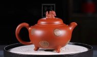 《獅韻》紫砂壺全手工茶壺老師小紅泥，絞泥（段泥、紫泥、綠泥等）壺