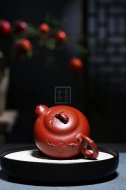 《道洪葫蘆》宜興紫砂壺工藝美術師手工刻繪大紅袍創新壺泡茶壺具