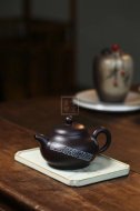 《長樂》紫砂壺中國工藝美術大師全手工純制壺黑泥