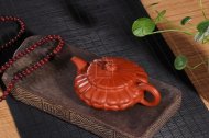 《扁合菱》宜興朱泥紫砂壺全純手工茗家合菱紫砂茶壺