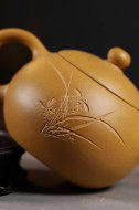 《西施》宜興高級工藝美術師手工紫砂壺西施泡茶壺茶具黃金段泥