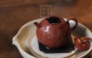 《大吉》紅降坡泥宜興紫砂壺工藝美術員全手工瓜器茶具