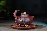 《多子多福》宜興紫砂壺高級工藝美術師純手工底槽青中壺茶具泡茶壺創新壺