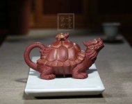 《金龜出?！芬伺d紫砂壺高級工藝美術師純手工底槽青創新壺茶壺紫砂茶具