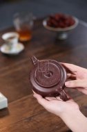 《金砂竹韻》宜興紫砂壺純手工底槽青，段泥泡茶壺