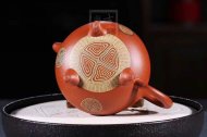 《獅韻》紫砂壺全手工茶壺老師小紅泥，絞泥（段泥、紫泥、綠泥等）壺