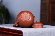 《古韻蓮子》宜興工藝美術師工紫砂壺底槽青掇球茶壺茶具