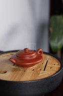 《虛扁》宜興紫砂壺助理工藝美術師全手工大紅袍泡茶壺虛扁茶具