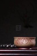 《荷塘月色》宜興紫砂壺工藝美術(shù)員手工紫泥粉漿茶壺泡茶具