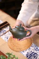 《心經笑櫻》宜興紫砂壺工藝美術師手工頂級民國綠泡茶壺禮品笑櫻