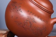 《古韻蓮子》宜興工藝美術師工紫砂壺底槽青掇球茶壺茶具