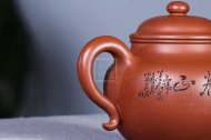 《古韻蓮子》宜興工藝美術師工紫砂壺底槽青掇球茶壺茶具