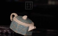 《絞泥獅韻》宜興工藝美術(shù)師手工紫砂壺家用茶壺具套裝本山綠泥六方