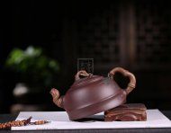 《君子竹》宜興紫砂壺工藝美術師手工紫泥泡茶壺茶具
