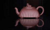 《獅韻》宜興紫砂壺名師工藝美術師手工底槽青金絲西施泡茶壺