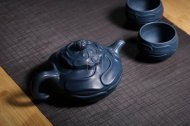 《風(fēng)卷葵套具》宜興純工藝美術(shù)師全手工紫砂壺天青泥壺茶壺風(fēng)卷葵茶具
